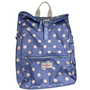 Cath Kidston London Light Blue Polka Dot Fold Over Backpack NWOT